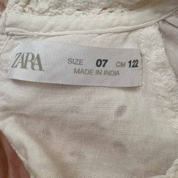 Zara White Kids Dress 7T - Picture 3 of 5